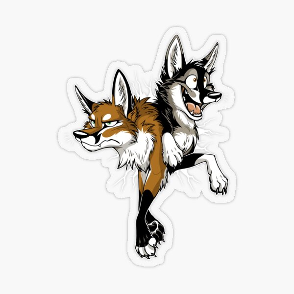 STUCK Foxes (dark background) Transparenter Sticker