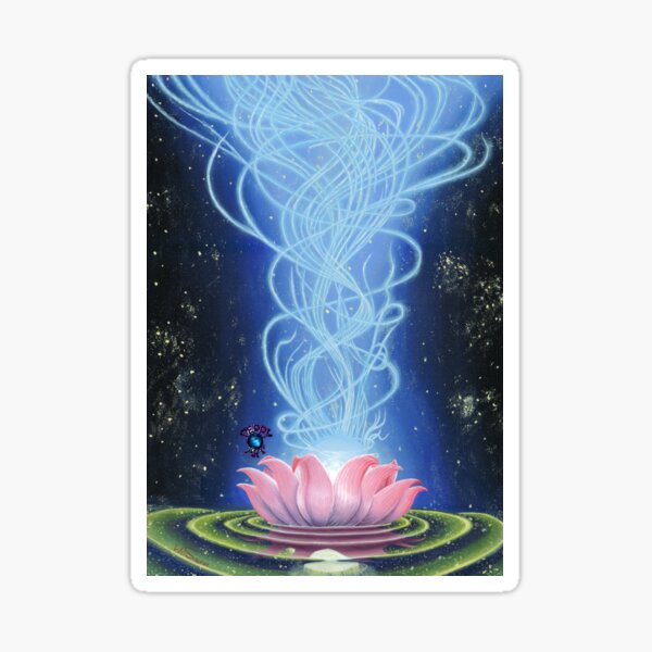Blühende Lotusblume mit Spiritueller Energie Sticker