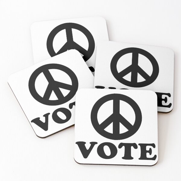 Item preview, VOTE - With Peace Sign in Black with White Outline designed and sold by Your Paradigm Design.