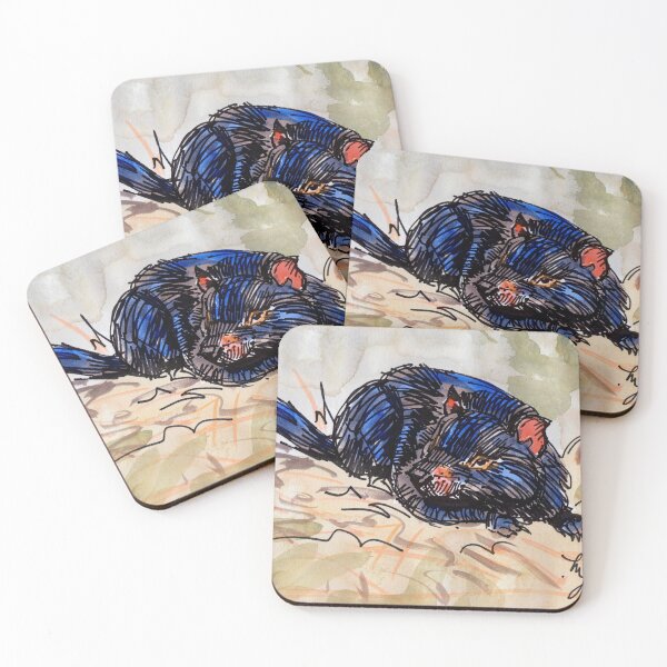 Item preview, Tasmanian Devil animal laying down curled up painting designed and sold by MikeJory.