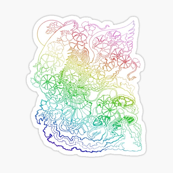 The Owl and the Morning Glory Sticker