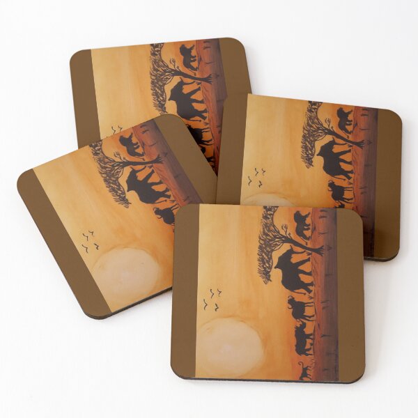 Item preview, African animals walking in the sunset. Hand painted acrylic art. designed and sold by Zoe Jane Designs.