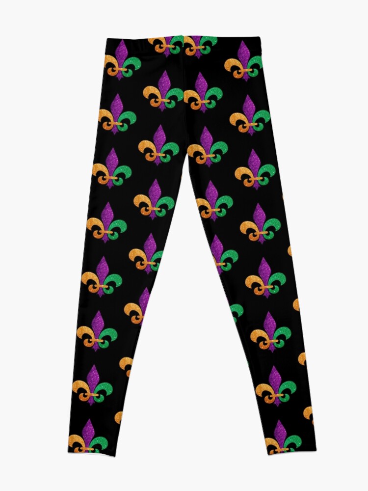 Mardi gras fleur outlet de lis leggings