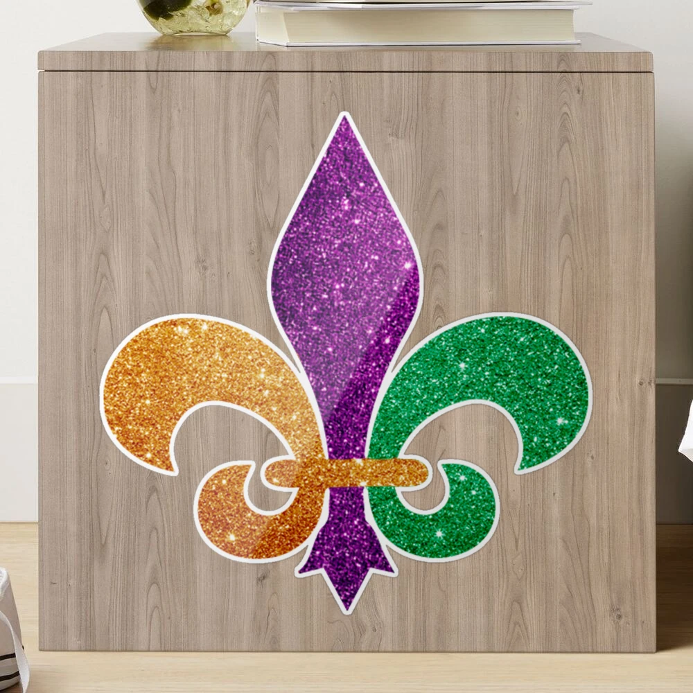 Mardi Gras Sticker Sheet, Set of 18 Louisiana French Fleur De Lis Glitter  Stickers for Cards, Envelopes, Ornaments & Hurricane Glasses 