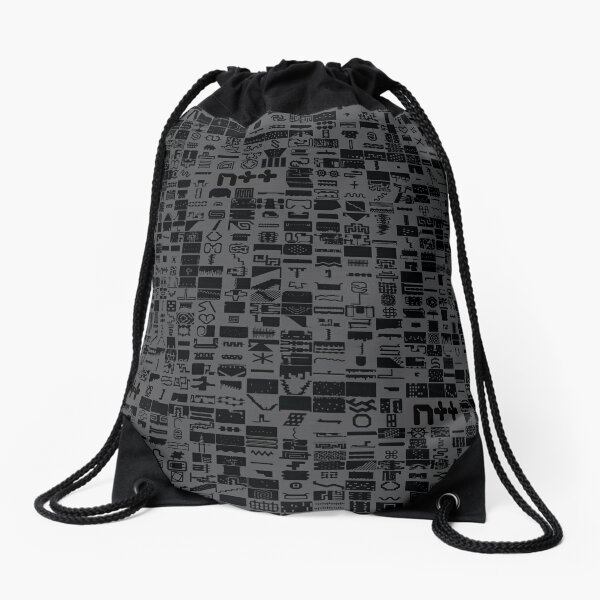 N++ Levels - Grey Drawstring Bag