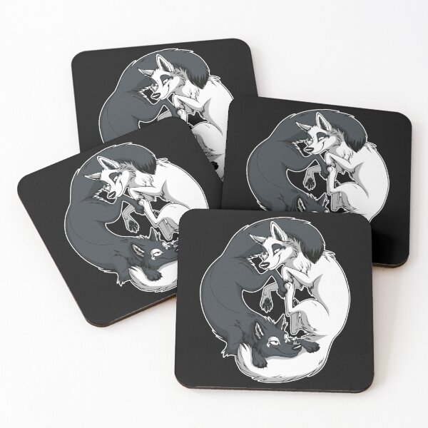 Item preview, Yin & Yang Foxes (white border) designed and sold by The Art of TaniDaReal.