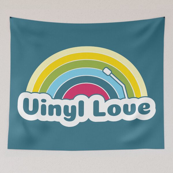 Artikelvorschau, Vinyl Liebe, Vinyl Regenbogen, Vinyl Musik, Vinyl, Schallplattenkunst, Die wunderbare Liebe zum Vinyl entworfen und verkauft von Kamidrago.