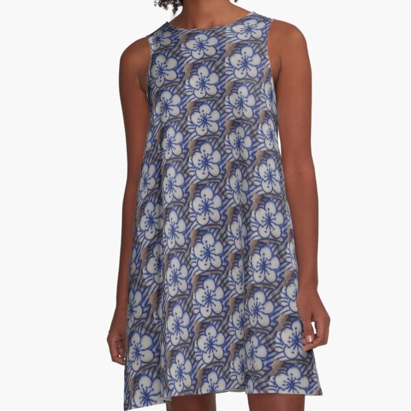 Blue Bloom A-Line Dress
