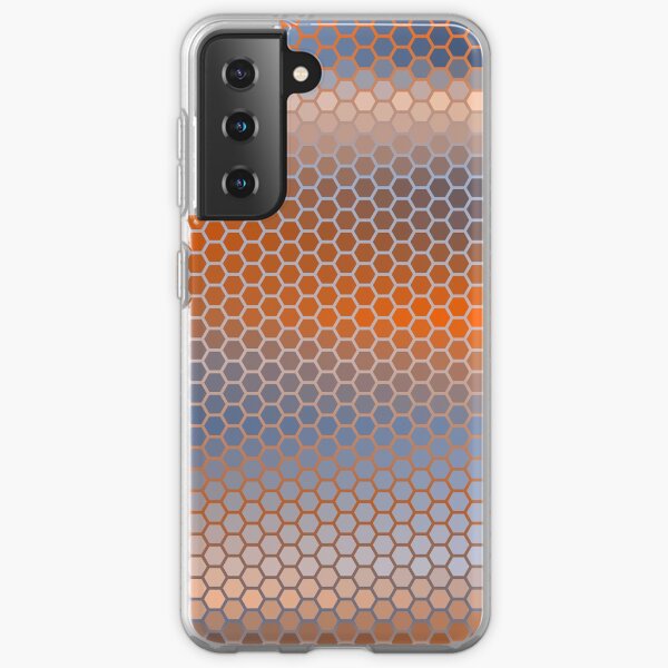 Blue Orange Brown Hexagon Pattern Samsung Galaxy Soft Case