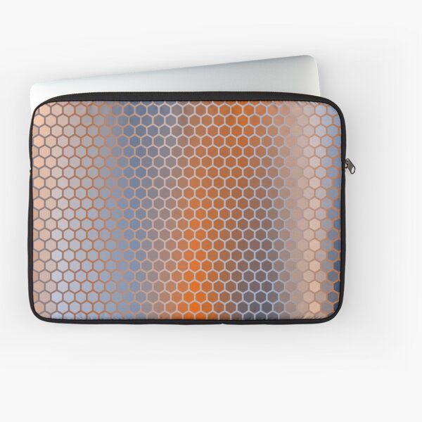 Blue Orange Brown Hexagon Pattern Laptop Sleeve