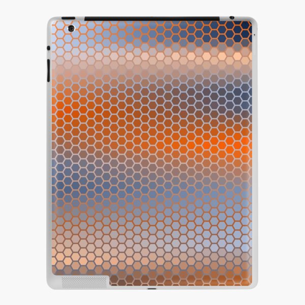 Blue Orange Brown Hexagon Pattern iPad Skin