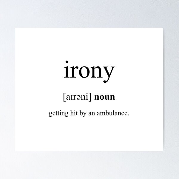 Artikel-Vorschau von Irony (Ironie) Definition | Dictionary Collection, designt und verkauft von Designschmiede.