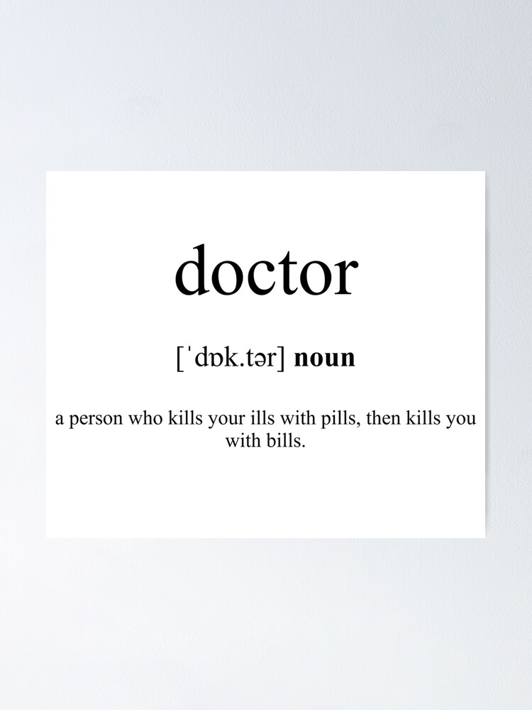 "Doctor Definition Dictionary Collection" Poster by Designschmiede Redbubble