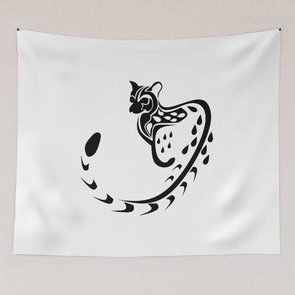Item preview, Silhouette Tribal Large Spotted Genet with Black Ink designed and sold by grounds.