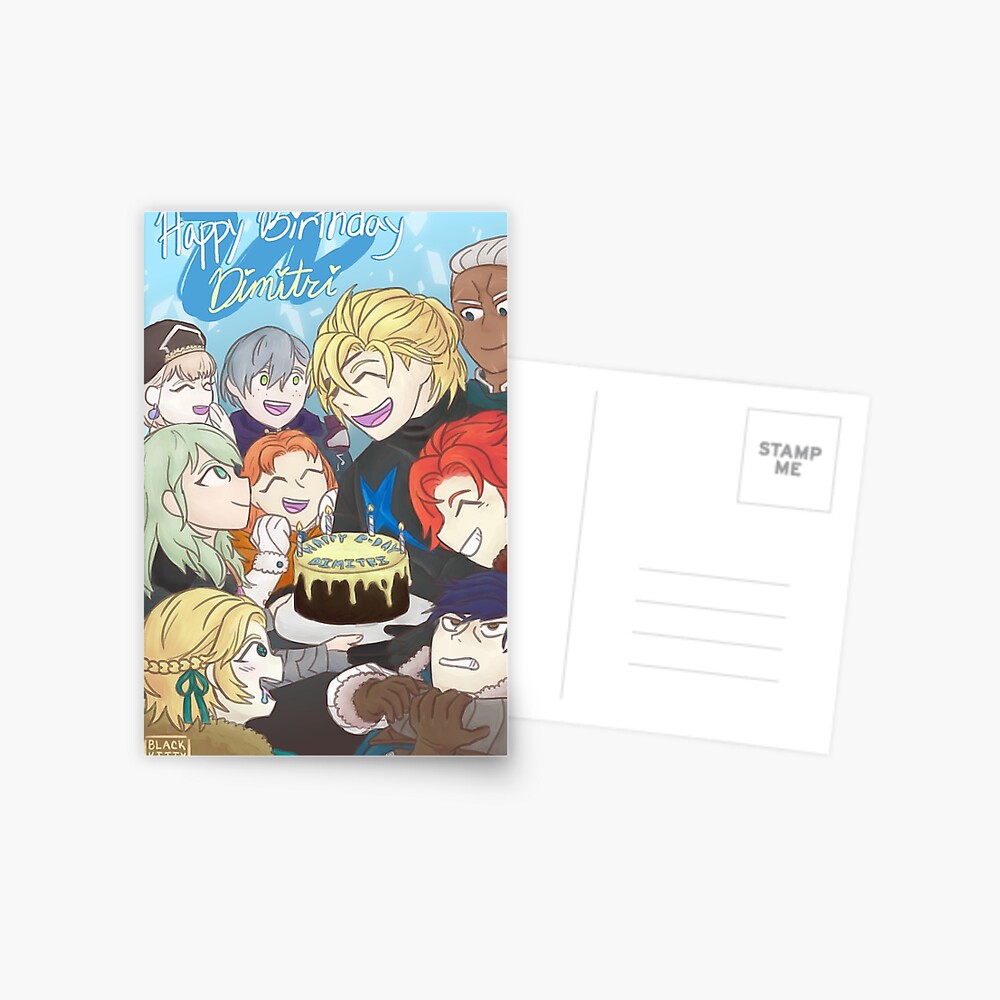 Carte De Vœux Joyeux Anniversaire Dimitri Fire Emblem Three Houses Par Blackkittypet Redbubble