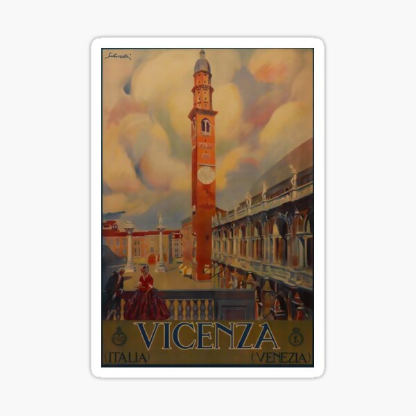 Vista previa del artículo con la obra «Viczenca 1930s vintage travel poster», diseñado y vendido por stickart-marek.