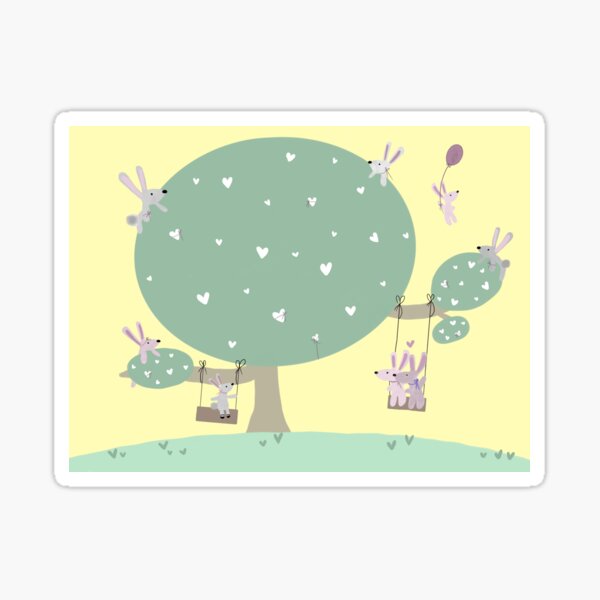 Item preview, Bunnies Playing in Spring By Jennifer Star designed and sold by Jennifer Sullivan.