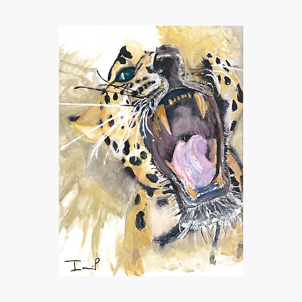 Roaring Leopard Painting Photographic Print
