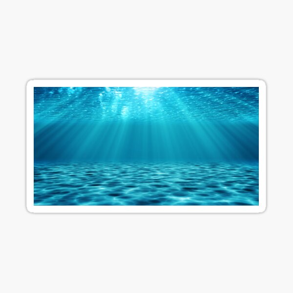 Turquoise ocean underwater scene illustration Sticker