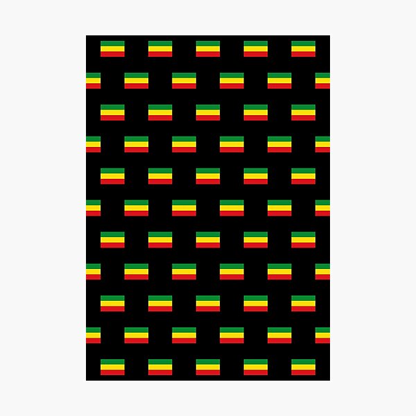 "Flag of Rastafari, black background, Reggae colors Reggae flag
