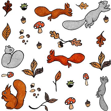Artwork thumbnail, Squirrel stickers by katherineblower