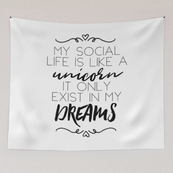 Item preview, My Social Life is Like a Unicorn - Heart Design designed and sold by ArtworkBySarahN.