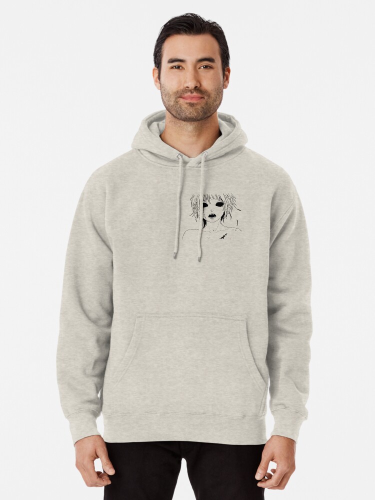 edgy anime  pullover hoodie