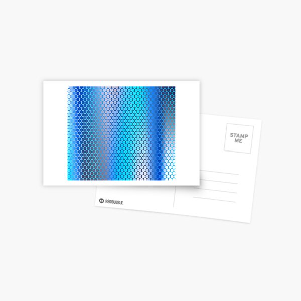 Blue Aqua Hexagon Pattern Postcard