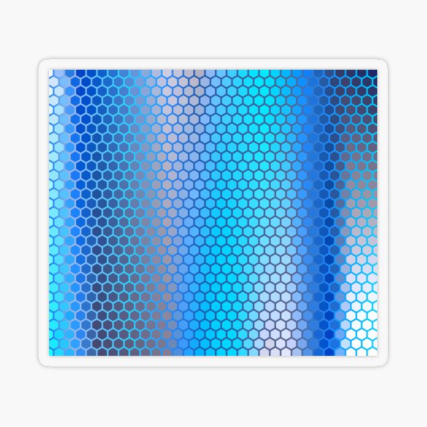 Blue Aqua Hexagon Pattern Transparent Sticker