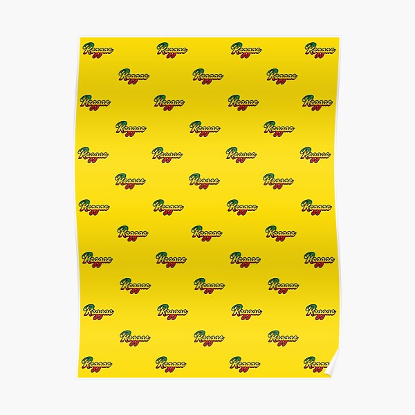 Reggae, pattern with yellow background Poster