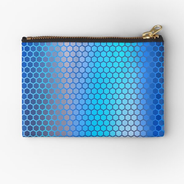 Blue Aqua Hexagon Pattern Zipper Pouch