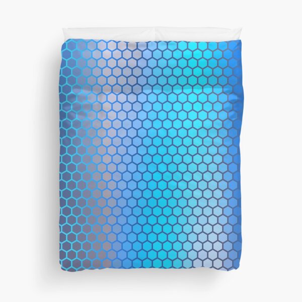 Blue Aqua Hexagon Pattern Duvet Cover