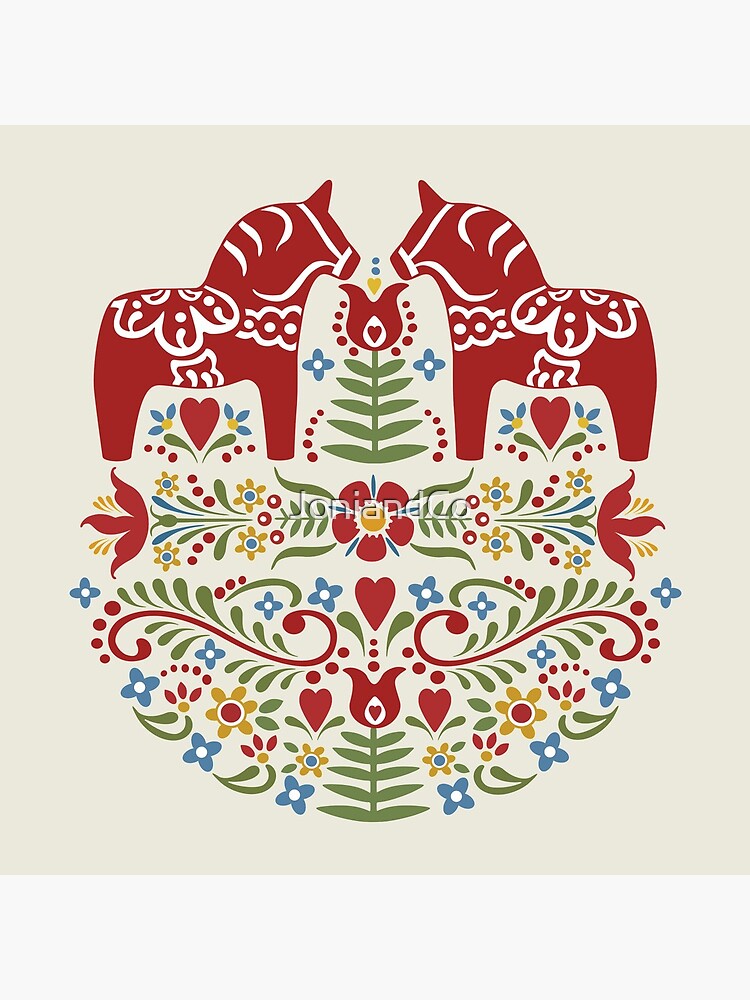 Scandinavian Dala Horse, Swedish Folk Art by JoniandCo