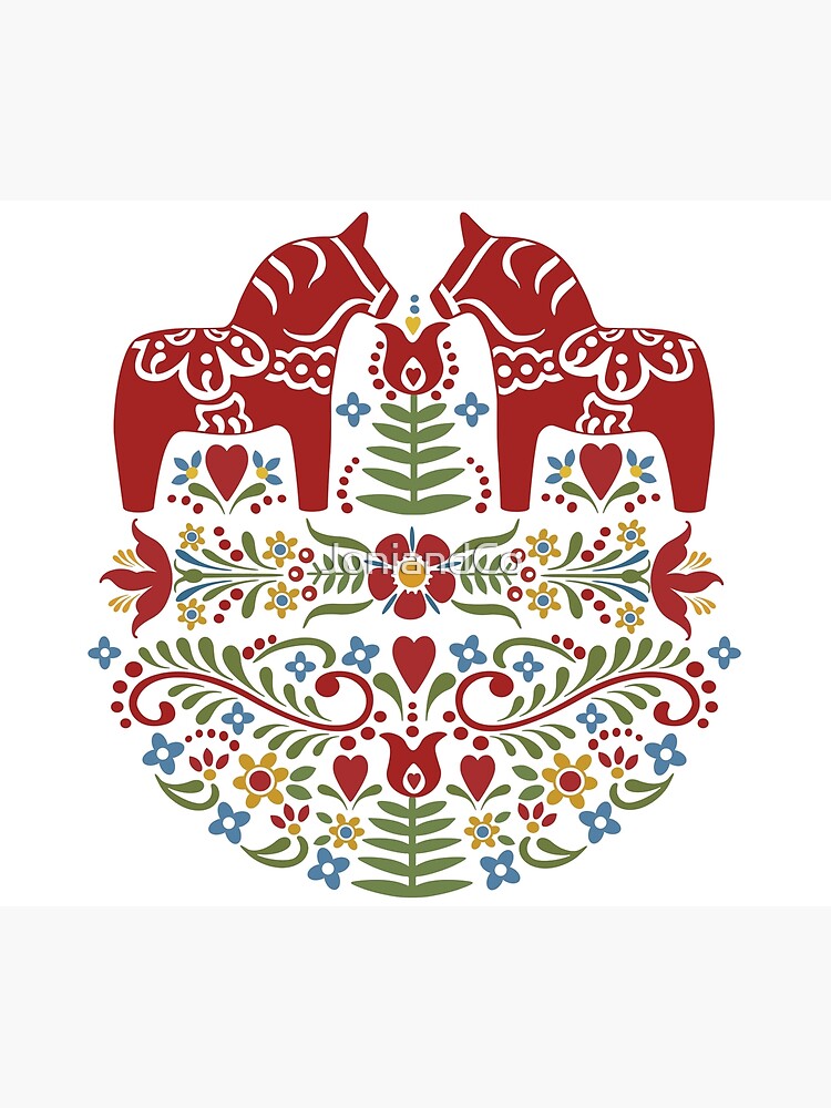 Scandinavian Dala Horse, Swedish Folk Art by JoniandCo