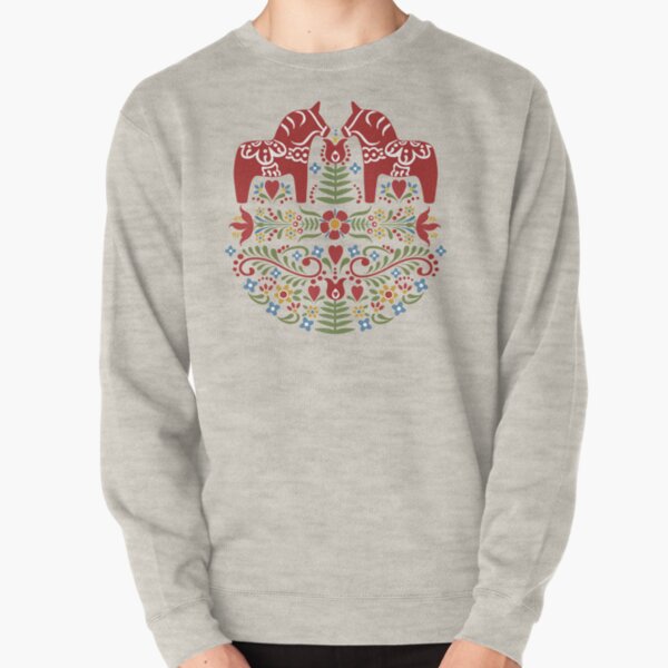 Scandinavian Dala Horse, Swedish Wedding Pullover Sweatshirt
