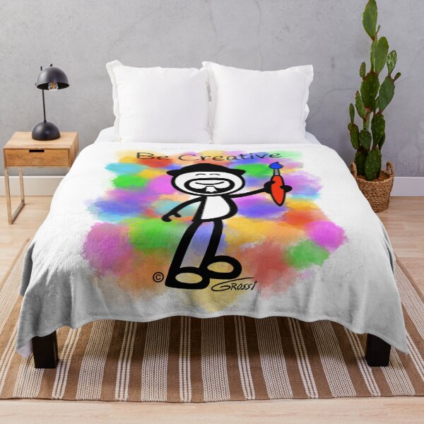 Item preview, GG Artist Stick Figure “Be Creative” Paint Splotch Background designed and sold by GDGCreations.
