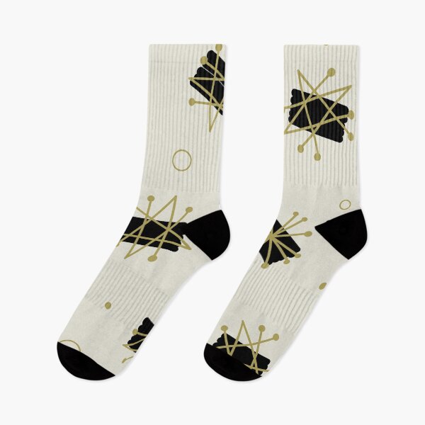 Item preview, Atomic Era Brushes Sputnik Starbursts Gold Black designed and sold by thepixelgarden.