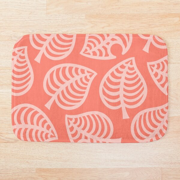 Big Isabelle Leaf Pink Bath Mat