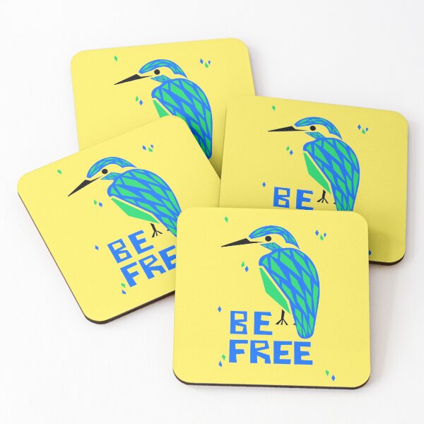 Item preview, Be Free Bird Bright Green and Blue illustration Geometric Modern designed and sold by StudioUnrefined.
