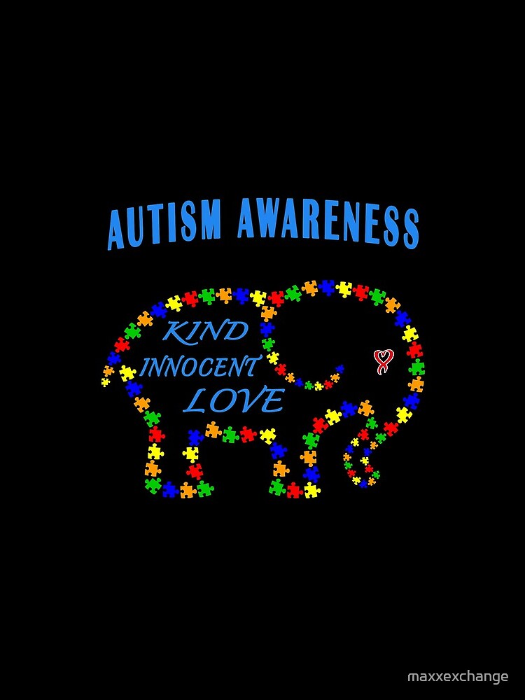 World Autism April Puzzle Heart Elephant Love Kids. by maxxexchange