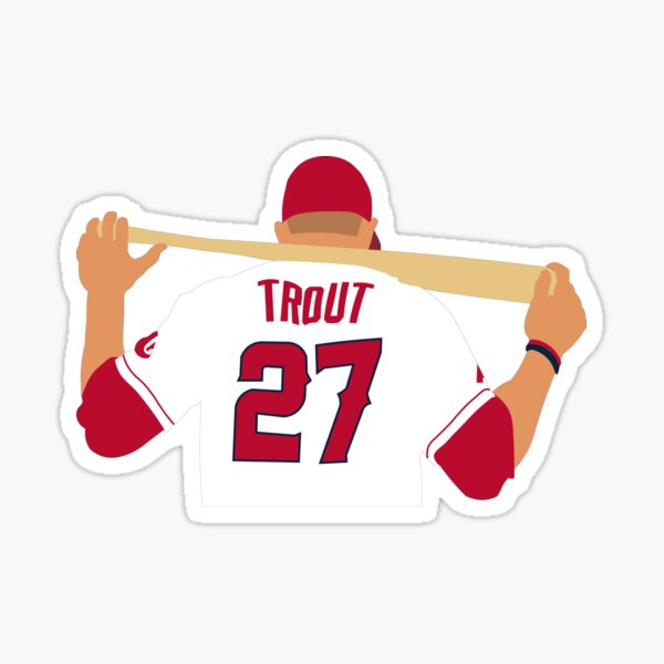 Mike Trout #27 Los Angeles Angels Sticker Baseball Decals Jersey Number  Card PC