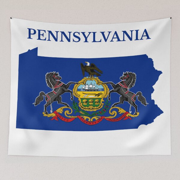 Item preview, Pennsylvania Flag Map designed and sold by marosharaf.