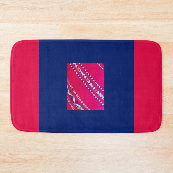 Item preview, SEMARA 8 carpet Morocco Berber crafts tradition blue pink pattern woven wool decoration designed and sold by dragonemma.