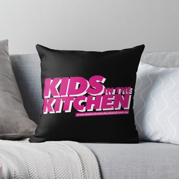 Kids in the Kitchen logo - pink Throw Pillow