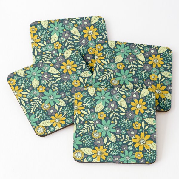 Item preview, Teal, Yellow & Purple Floral/Daisy Pattern designed and sold by somecallmebeth.