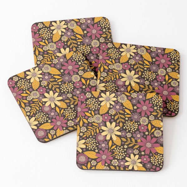 Item preview, Purple, Yellow, Magenta & Gold Floral Pattern designed and sold by somecallmebeth.