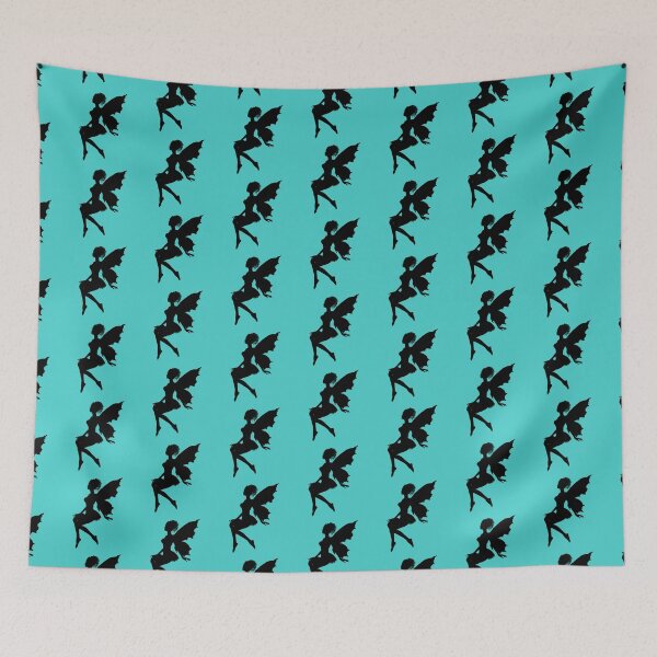 Item preview, SILHOUETTE FAIRY ON MEDIUM TURQUOISE designed and sold by PetsandBeyond.