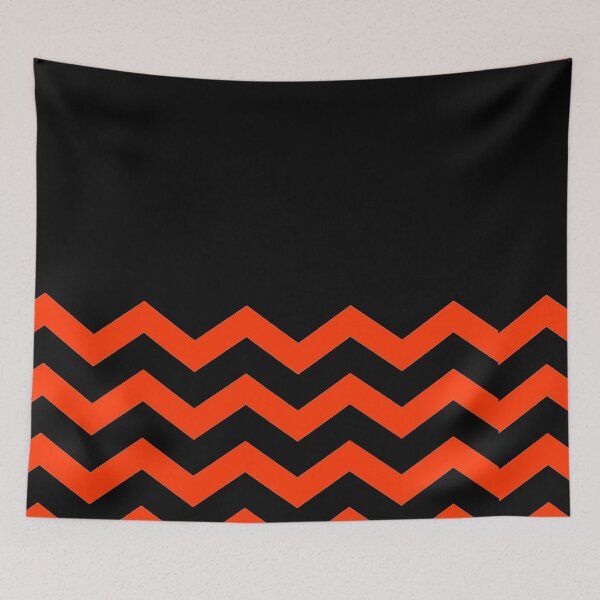 Item preview, BLACK AND ORANGE CHEVRON HALF SOLID HALF CHEVRON DESIGN  designed and sold by ozcushionstoo.
