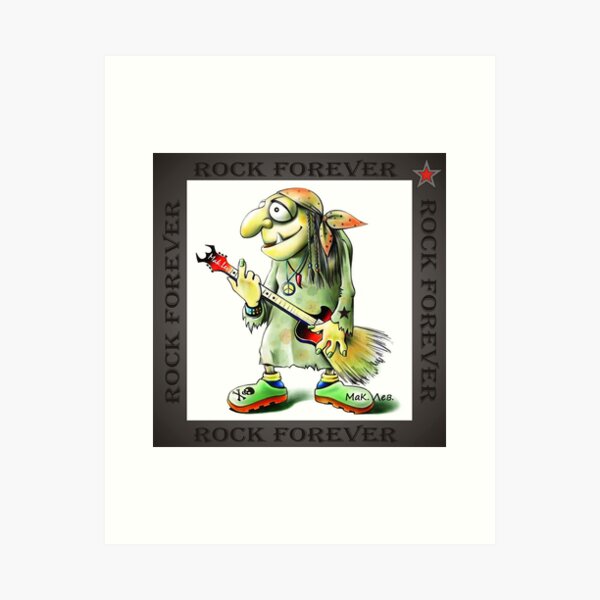Baba Yaga in Rock Art Print