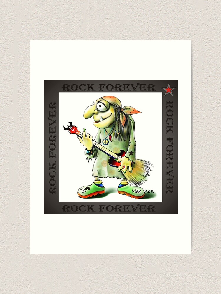 Thumbnail 1 of 3, Art Print, Baba Yaga in Rock designed and sold by levinart.